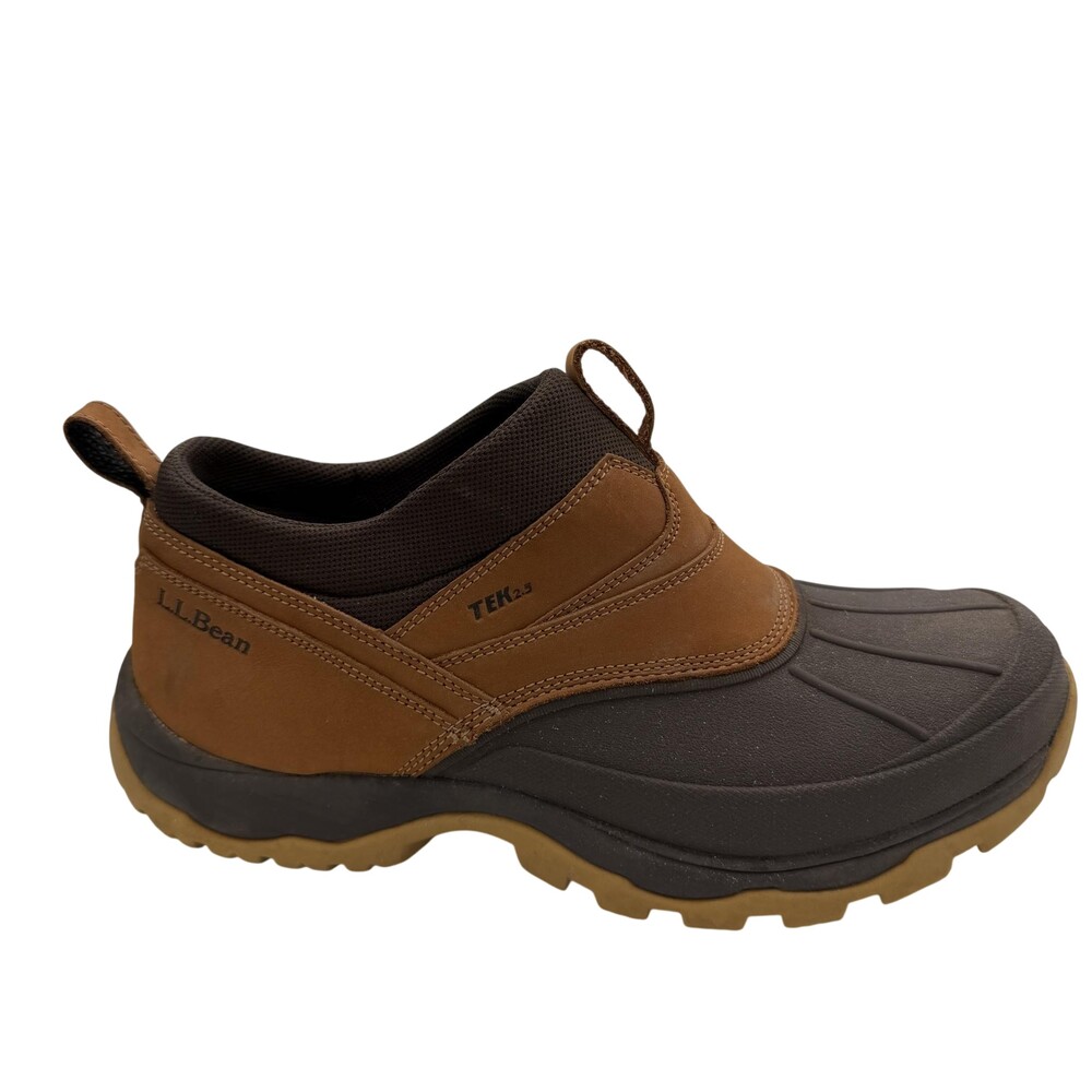 L.L.Bean TEK 2.5 Shoes Mens Size 13 Brown Leather Slip On Winter Casual Snow